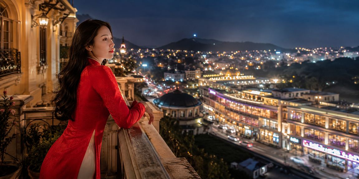 Người chơi cá cược thể thao tại Đà Lạt với trang phục truyền thống áo dài